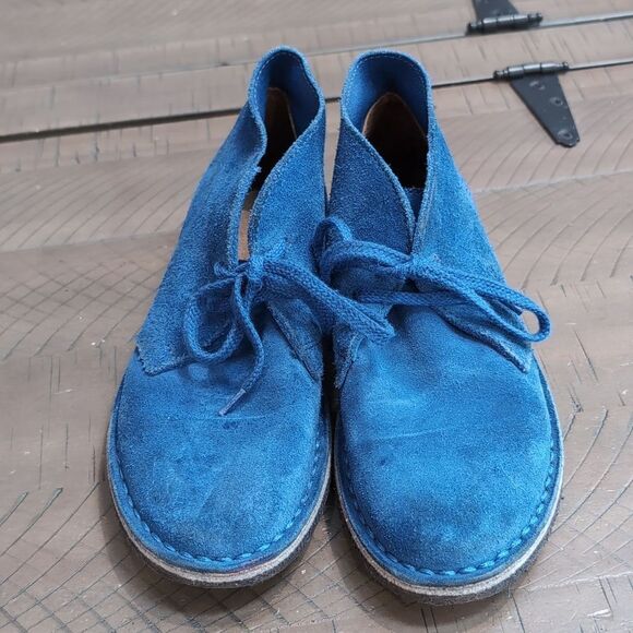 J CREW CREW CUTS UNISEX MACALISTER Blue Suede BOOTS SZ K2 - Picture 3 of 8